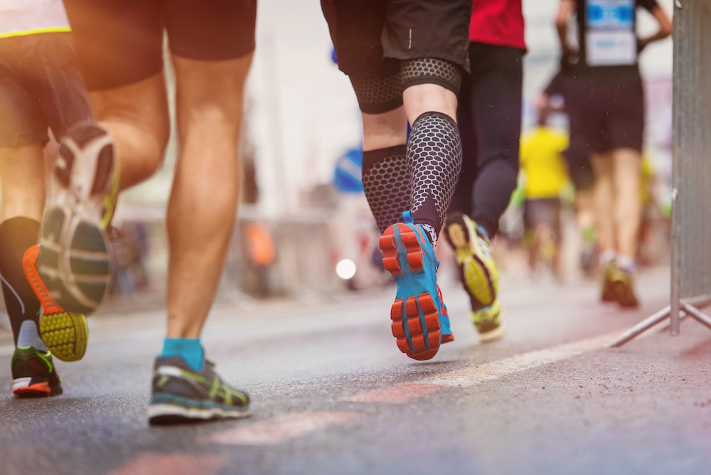 Runners running a marathon